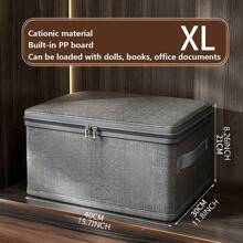 1件纯色简易可折叠可水洗多功能收纳盒带盖衣柜衣物被子防尘防水储物盒