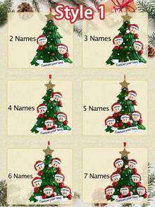 1pc Customized Personalized Christmas Ornaments, Christmas Ornaments With Names, Christmas Tree Ornaments, Christmas Decorations, Christmas Gifts For Mom, Dad, Friends, Personalized Home Christmas Tree Decorations, Fashion, Anniversary, Birthday, School, Office, Family, Slow Summer Life, Multifunctional, High Quality, Unique Gift For Valentine'S Day