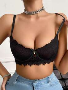 Women's Black Lace Everyday Bra