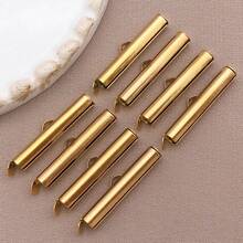 10 buah Gesper Ujung Geser Stainless Steel 304, Gesper Tabung, Penutup Ujung Geser, Aksesoris Perhiasan, Perlengkapan untuk Pembuatan Perhiasan DIY - MultiWarna - View 19