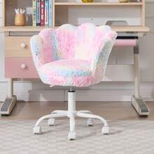 WAHSON OFFICE CHAIRS 1PC Wahson Girls' Desk Chair, Children's Desk Chair Swivel Desk Chair For Teenagers Velvet Bedroom Desk Chair (Pale Pink\Azure Blue\Plum) - Color - View 5