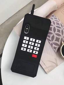 Funda de teléfono de silicona retro única y personalizada compatible con iPhone 14 Pro Max, 13, 12, 11, 16, 15 Pro/Pro Max, 14/15/16 Plus, funda protectora divertida, regalo unisex para familiares y amigos - Negro - Ver 2