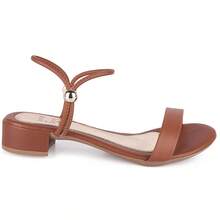 Women's Low Heel Sandal With Adjustable Strap 2 In 1 Everyday Basic Comfortable Promotion - 駝色 - 查看 2