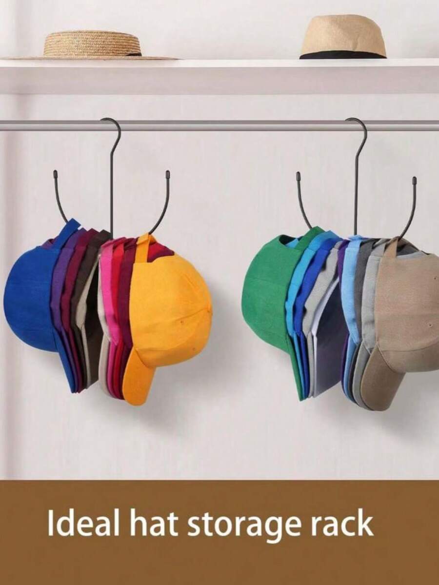 1 pieza Organizador de sombrero multifuncional, perchero negro para almacenar bufandas, cinturones, tirantes, zapatos y accesorios, para uso diario en el hogar, oficina, dormitorio y entrada - Multicolor - Ver 1