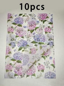 10 张花卉薄纸用于礼品包装，50*35 厘米彩色薰衣草图案包装薄纸用于圣诞节、生日、婚礼包装，棕色杏色纸质礼品包装纸，可爱草莓薄纸 - 禮品包裝紙 - 查看 18