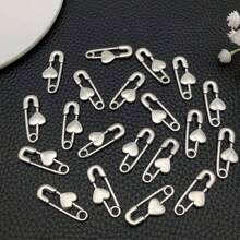 10/20 件简约合金回形针、爱心别针吊坠、手工 DIY 耳环、项链、钥匙扣、流行珠宝制作时尚配饰材料
