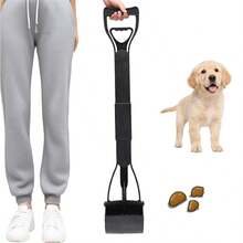 Durable, Easy-To-Clean, Foldable Long Handle Dog Poop Scooper For Indoor And Outdoor Pet Waste Cleanup - Black - View 1
