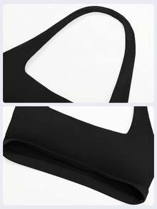 MFVIM 2 件套女式无袖露背吊带上衣和高腰喇叭裤健身服，夏季 - 黑色 - 查看 9