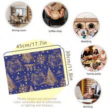 Christmas Santa Claus Fashion Glasses Linen Placemats, Heat Insulation Pads, Food Mats, Restaurant Supplies, Restaurant Decor, Outdoor Picnic Mats, Holiday Gifts, Suitable For Restaurants, Kitchens, Outdoor, Picnics, Holidays - Multicolor - View 14
