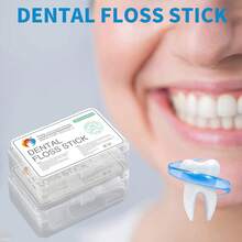 50-Pack Polyester Dental Floss Sticks - Unflavored, Portable Oral Hygiene Picks For Deep Cleaning, Essential For Travel & Daily Use. - 6 Box - View 1