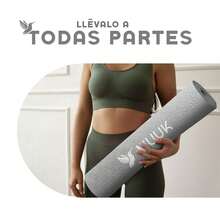 MUUK FITNESS 1 pieza Tapete de yoga antideslizante de 150x60 cm con 4 mm de grosor, tapete ligero y portátil para ejercicios de yoga, pilates, estiramientos y fitness, esterilla cómoda y estable para entrenar en casa, estudio o al aire libre - Gris - Ver 10