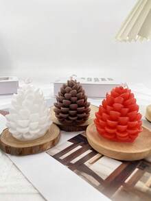 1pc Pine Cone Shaped Scented Candle, Fragrant Candle, Gift, Holiday Candle, Scented Even Unlit, Decor For Study Or Living Room, Holiday Gift, Creative Decor, Photography Prop Home Decor Christmas Decorations Room Decor Christmas, Christmas Gifts - Multicolor - View 3