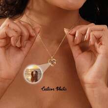 1pc Custom Photo Bubble Projection Necklace Angel's Tears Stainless Steel Pendant Personalized Picture Inside Necklace Mother's Day Gift - Infinite Love - View 3