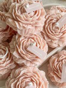 شمعة عطرية على شكل زهرة البيونيا ثلاثية الأبعاد، متوفرة بحجمين صغير/متوسط، رائحة منعشة + وظيفة ديكورية، مناسبة لديكور حفل الزفاف، هدايا عيد الحب واستخدام يومي في الغرف، مع رائحة زهرية طازجة طويلة الأمد، هدايا للنساء، هدايا، شموع معطرة، شموع