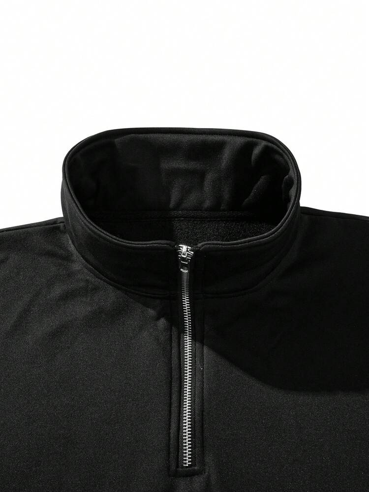 Men's Half-Zip Sweatshirt, Vintage Thickened Style, Autumn/Winter
