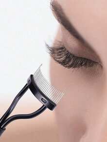 Lash Comb, 1pcs Stainless Steel Straight Handle Eyelash Separator,Professional Eye Makeup Tool For Daily Makeup, Helps Separate Lashes