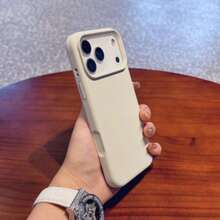 Compatible con iPhone 17PROMAX/iPhone17/iPhone17Pro/iPhone17Air/16 15 14 13 12 11 Pro Max, Funda de teléfono con diseño de color caramelo y textura de piel, simple y hermosa. - Celeste - Ver 3