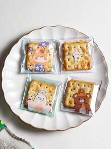 500pcs Cute Four-In-One Cartoon Bear And Rabbit Shaped And Candy Self-Adhesive Packaging Bags, Candy Snowflake Pastry Packaging Bags, Frosted Dot Self-Adhesive Bags And Self-Sealing Bags, Baking Packaging, Gummy , Candy Self-Sealing Bags, Single-Piece Bags, Cookie Baking Snack Self-Adhesive Bags, Cookie Food Packaging, Thanksgiving Gifts, Christmas Gifts, Halloween Gifts, Valentine's Day Gifts, New Year Gifts