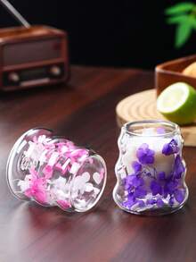 1 cốc thủy tinh hoa khô hai lớp chịu nhiệt, thiết kế độc đáo, cốc thủy tinh, đồ dùng nhà bếp, thủy tinh, cốc, cốc cà phê, cốc có ống hút, cốc trà sữa có quai, thích hợp làm đồ dùng cho đám cưới, tụ tập bạn bè, quà tặng sinh nhật, đồ dùng cắm trại thiết yếu, cắm trại, quà cưới, ngày của mẹ, ngày của cha, halloween, giáng sinh, quà tặng giáng sinh, chai/lọ có hình in và họa tiết - Nhiều màu - Xem 2