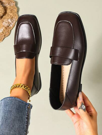 Women's Slip-On Loafers, Round Toe Casual Flats, Suitable For Office, Business And Home Wear, Spring/Autumn