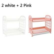 1 件双层桌面收纳架 - 2 层可调节塑料收纳架，带方形篮子设计，多功能桌架，适用于厨房、浴室和办公室使用，重量轻且节省空间 - 彩色 - 查看 18