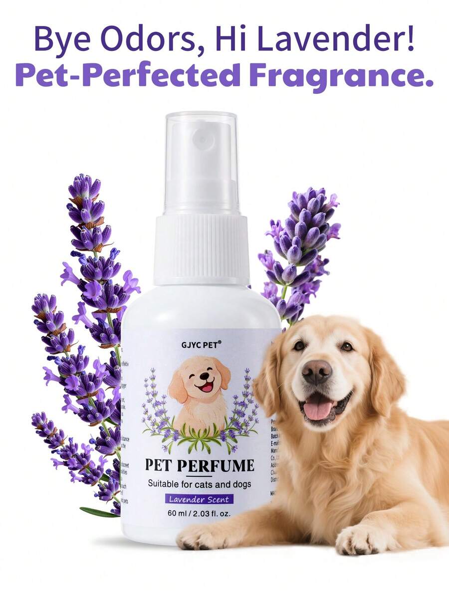 GJYC PET Lavender Pet Perfume Deodorizing Spray For Dogs & Cats, 2.03 Fl Oz - Calming Scent, Freshen Odor Eliminator For Strong Smells, Puppy Grooming Mist For Bedding & Home Use - Multicolor - View 1