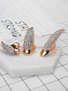 5 件套万圣节恶指、复古鹰爪戒指、水钻指甲装饰指环、性感戒指