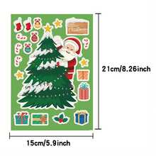 6pcs/12pcs Christmas Puzzle Stickers, Christmas Tree, Reindeer, Santa Claus, Christmas Stockings Stickers, DIY Dress-Up Stickers, Birthday Gifts, Holiday Gifts, Decorative Stickers, Homemade Craft Stickers
