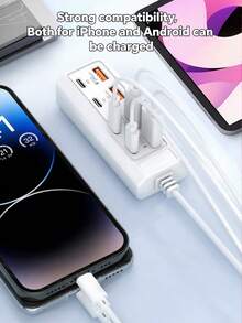 Durcord 8 Ports USB+Type C HUB Extender Multi-Functional Docking Station,8In1 Hub USB On Off Portable Splitter Adapter For Computer Laptop Phone Flash Disk, Mouse, Card Readers, Keyboards, Gaming Devices, Mp3 Players, HDD, Etc.PC, Book, Pro, Cellphone OTG Adapter, Printer, Camera, USB Fan Or Any Other USB Peripherals And More