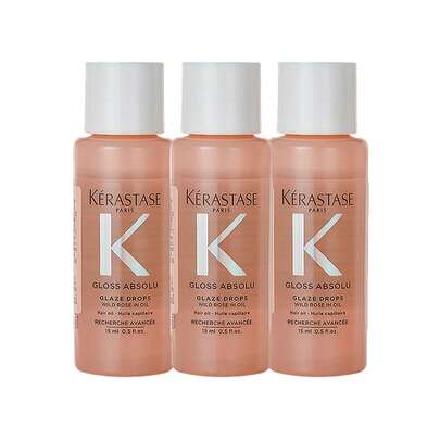 Kérastase Dầu dưỡng tóc Kerastase [Mini] Gloss Absolu Glaze Drops chống xù 15ml*3/45ml / Tinh dầu hoa hồng dại / Dầu nhẹ bóng mượt cho tóc dễ bị xù / Tóc bồng bềnh, bóng mượt & Hương thơm quyến rũ & Làm săn chắc biểu bì tóc & Dưỡng ẩm cho tóc mềm mượt / Cho mái tóc bóng mượt tối ưu mà không bị nặng. Không gây nhờn dính