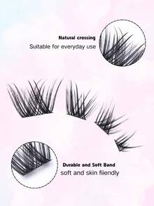 80pcs 40D DIY Eyelash Extension D Curl Individual Lashes Mixed Tray Faux Mink Eyelash Extension Black Single Lash Extension Thin Invisible Band DIY False Lashes Beginner 5 Seconds Series