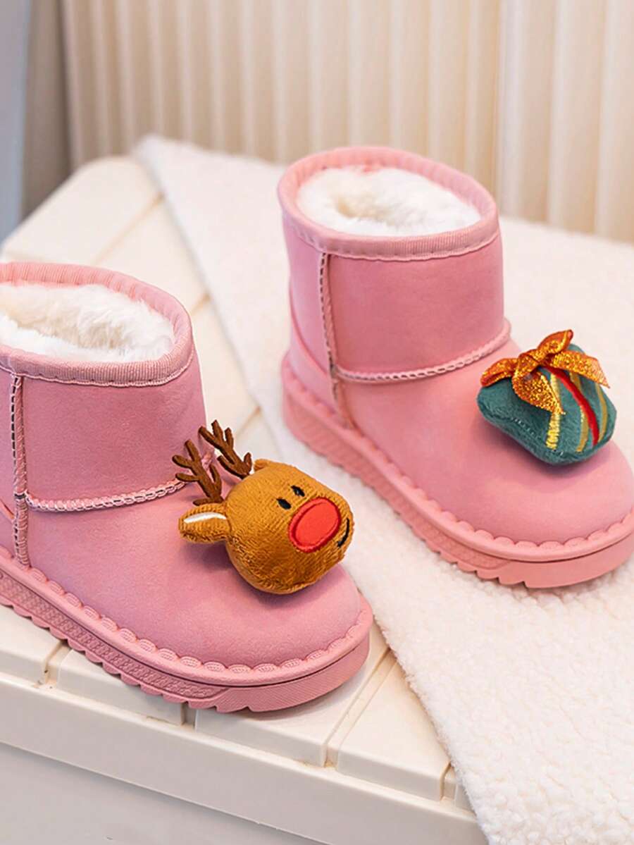 Girls' Snow Boots With Thermal Lining, Warm Ankle Boots, Children's Snow Winter Shoes, Toddler Boots, Christmas Kids Boots, Campus Style
