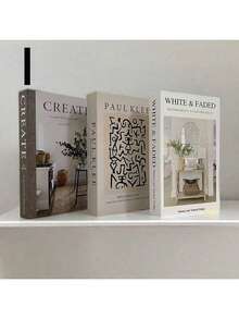 3pcs Vintage-Style Decorative Fake Books, Prop For Bookshelf Decor, Coffee Shop/Hotel, Photography, Film/Video