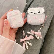 粉色树脂蝴蝶无线蓝牙耳机壳适用于 Apple 4/3/Pro/Pro2，防摔蓝牙耳机保护壳带蝴蝶吊坠，送给女朋友的礼物 - 粉紅蝴蝶 - 查看 6