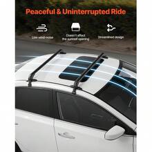 Roof Rack Cross Bars, Universal Fit For Naked Roofs Without Raised Rails/Flush Rail/Black Moldings, 165 LBS Capacity, Lockable Heavy Duty Aluminum Crossbar Racks Roof Rail Rooftop Luggage Canoe - 48英吋 - 查看 4