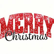1pc/2pcs/3pcs Merry Christmas Letter Heat Transfer Decal, Applicable For T-Shirts, Sweatshirts, Canvas Bags And Cosmetic Bags