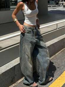 Teenagers' Fashionable Straight Leg Loose Fit Casual Jeans - Champagne - View 4