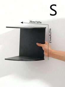 1pc Wall-Mounted 5-Tier Semi-Circle Corner Storage Rack, Wall-Mounted Bookshelf (Lighting Not Included) - Black - View 10