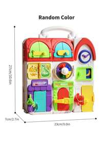 Baby Busy Board Early Learning Educational Toy, Montessori Busy House, Suitable For Boys & Girls, Christmas Gift (Color Random)