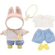 Juego de accesorios de llavero de muñeca ciega de 17 cm, que incluye zapatos, ropa, de colores de moda y lindos atuendos diarios (la muñeca y los zapatos no están incluidos) - Multicolor - Ver 5