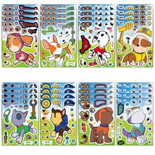 8 piezas Rompecabezas de pegatinas de dibujos animados de Paw Patrol, Rompecabezas de caras DIY, Pegatinas de dibujos animados divertidas, Regalo para fiesta de cumpleaños - Multicolor - Ver 5