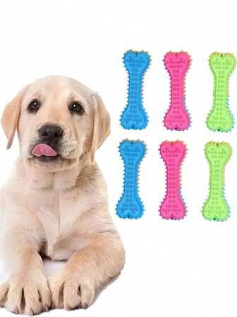 Three Colors Of Pet Chew Sticks, Silicone-Shaped Chew Toys, Teeth Cleaning Training Supplies, And Dog Teething Sticks.