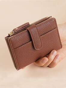 European And American Style Litchi Grain Minimalist Women Wallet High-End Quality Bifold Multi Card Slots Zipper Coin Purse For Women Money Wallet Mini Wallet Purse Wallet Y2K Small Wallet Cute Wallet