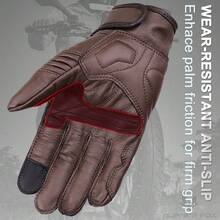 ALPINES FOX Summer Retro Perforated Leather Motorcycle Gloves Men Women Full Finger Motocross Biker Gloves Moto Equipment M-XXL