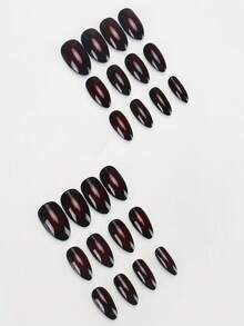 24 Unhas Acrílicas Médias em Formato de Amêndoa para Halloween, Unhas Falsas Francesas Góticas Vermelho e Preto Degradê com Desenho de Teia de Aranha, Estilo Y2K, Cobertura Acrílica Completa e Destacável para Mulheres e Meninas