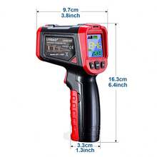 1 件数字温度枪，使用我们专利的红外温度计枪彻底改变您的家庭维修和烹饪 -58°F~1022°F (-50°C-550°C) - 黑色 - 查看 8