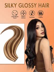 PU隐形接发，真人发挑染直发发束 - S4/27 - 查看 6