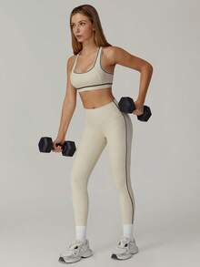 MASKERT Women's Sports Bra - Strap Tank Top With Removable Padding, High-Elasticity Workout & Casual Wear, Naked Feel Skin-Friendly Comfort