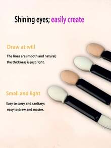 10支装双头眼影刷、化妆刷、乳胶化妆刷、唇膏刷、遮瑕刷、双头眼影棒、高光刷、化妆工具 - 彩色 - 查看 2