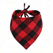 New Plaid Triangle Scarf, Creative 100% Cotton Pet Dog Scarf, Pet Cat Scarf, Customizable Logo Drool Bib